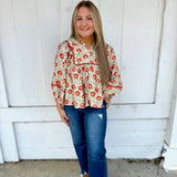 Autumn Garden Peplum Blouse