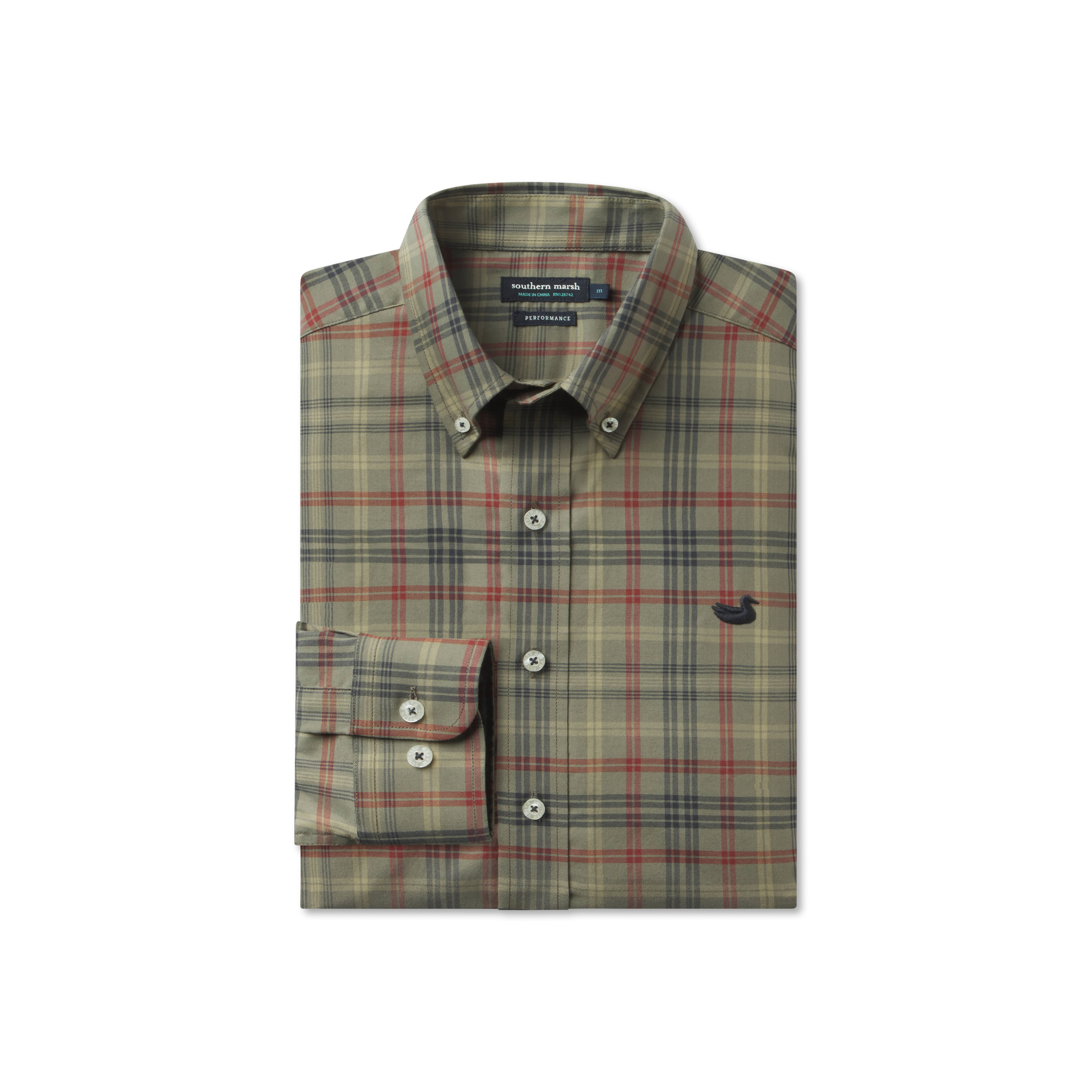 Barnstable Lines Performance Dress Shirt - Sage & Navy