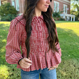 Cherry Picnic Smocked Top