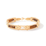 Color Your World Bracelet with Beads and Pearls - 14K Gold Artist Wire / Tiger's Eye