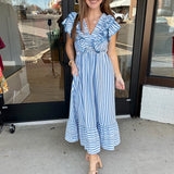 Sweet Stroll Stripe Midi Dress