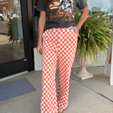 Orange Checkered Game Day Pants