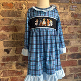 Silent Night Nativity Smocked Plaid Dress