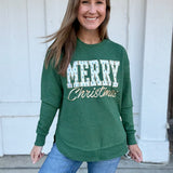 Merry Forest Green Christmas Graphic Sweatshirt