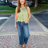 Fancy Friend Striped Top with Bow