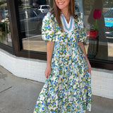 Floral Print Tiered Midi Dress