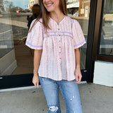 Sweet Meadow Button Top