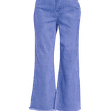 Acid washed high waist frayed hem bootcut pants
