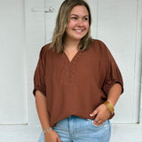Brown Statement Blouse