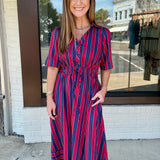 Bonfire Stripe Midi Dress
