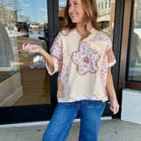 Petals & Patchwork Boho Top
