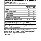 Honey Free Elderberry Immune Support supplement facts
