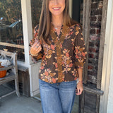 Hearthside Floral Bell Sleeve Blouse