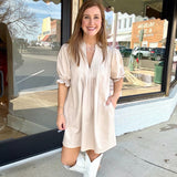 Puff Sleeve Mini Dress