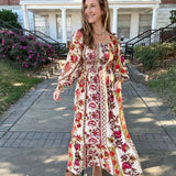 Wildflower Blooms Smocked Boho Maxi Dress