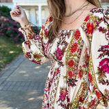 Wildflower Blooms Smocked Boho Maxi Dress