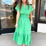Emerald Breeze Midi Dress
