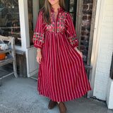 The Signature Embroidered Yoke Midi Dress