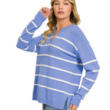Stripe V Neck Sweater