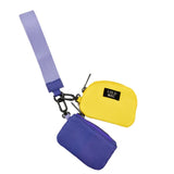 Lulu Mac Purple/Yellow Double Pouch Wristlets