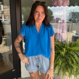 Poolside Ruffle Sleeve Top