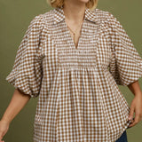 Boots and Bows Smocked Sleeve Top