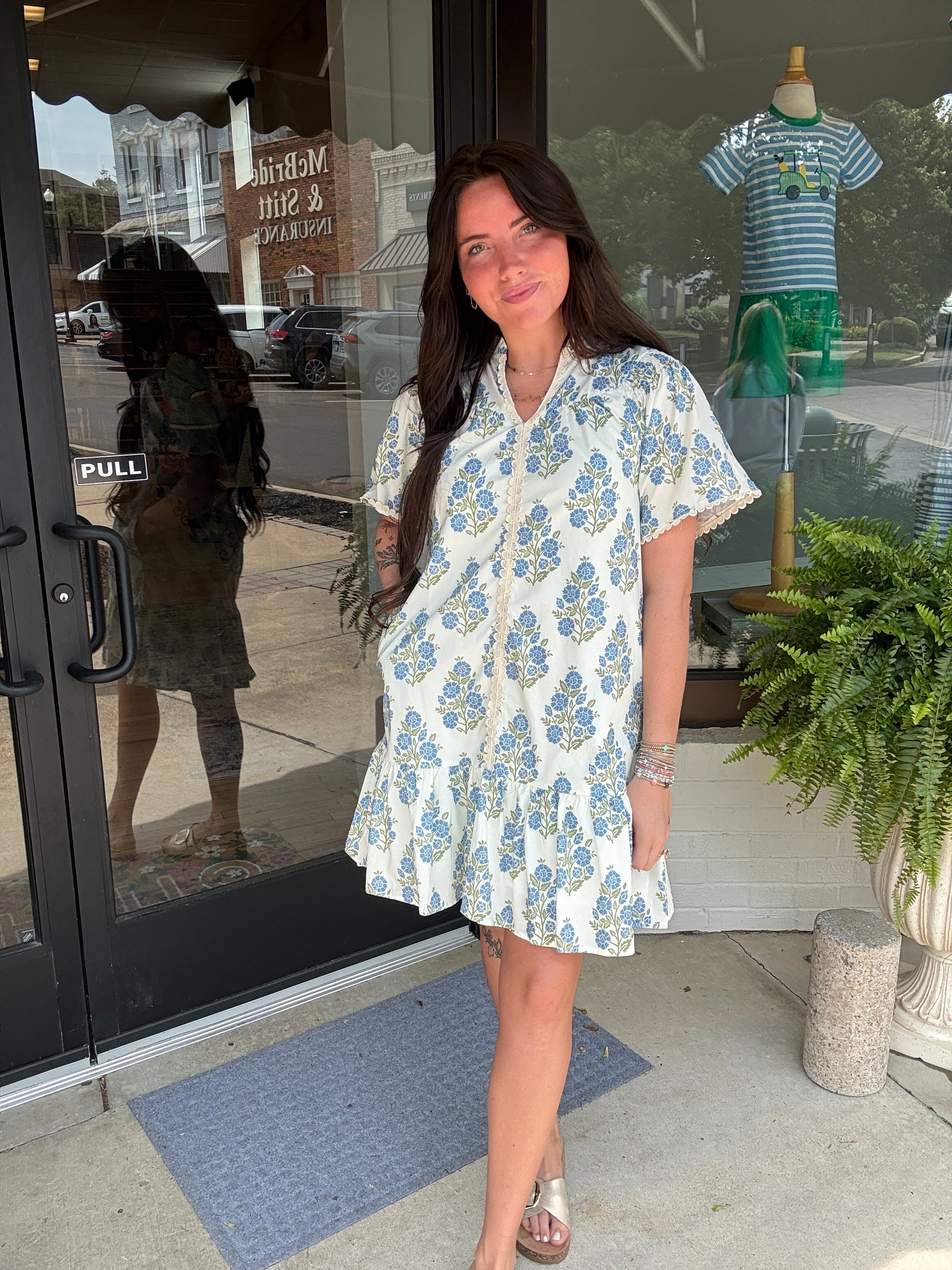 Blue Blush Mini Dress