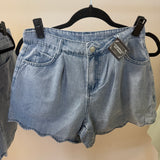 Denim Ruffle Shorts