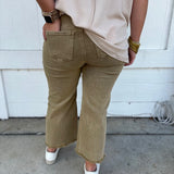Bronze acid Wash Cropped Pants