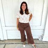 Cream detail sweater top