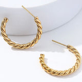 18K Stainless Steel Waterproof Tarnish Free Hoops