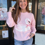 Swan Detail Pink Sweater
