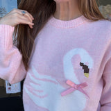 Swan Detail Pink Sweater