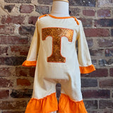 Sequin T girls Romper