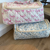 Floral Quilted Makeup Bag