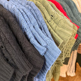 Cropped Cable Knit Short Sleeve Sweater