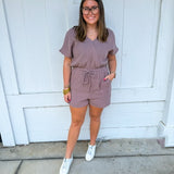 Rachel romper with ruffle detail