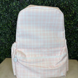 Pink plaid TRVL backpack