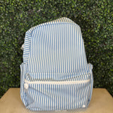 Blue striped TRVL backpack