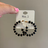 Ball Beaded Hoop Earrings