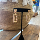 Hammered Rectangle Dangle Earrings