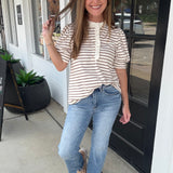Sweetly Striped Ruffle Top