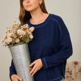 Navy State of Mind Ribbed Top