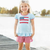 Red, White, and Bows Scallop Short Set