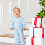 Classic Christmas Pleated Baby Romper