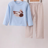 Blue Mallard Applique Pants Set