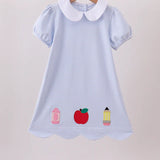 Blue School Applique Dress