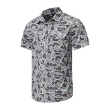 OLE BOY Performance Button Up Fishing Shirt - Grey Camo