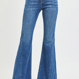Risen Mid Rise Flare Side Seam Detailing Jeans - Stretchy
