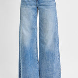 Tummy Control High Rise Ankle Palazzo Jeans - Light Wash